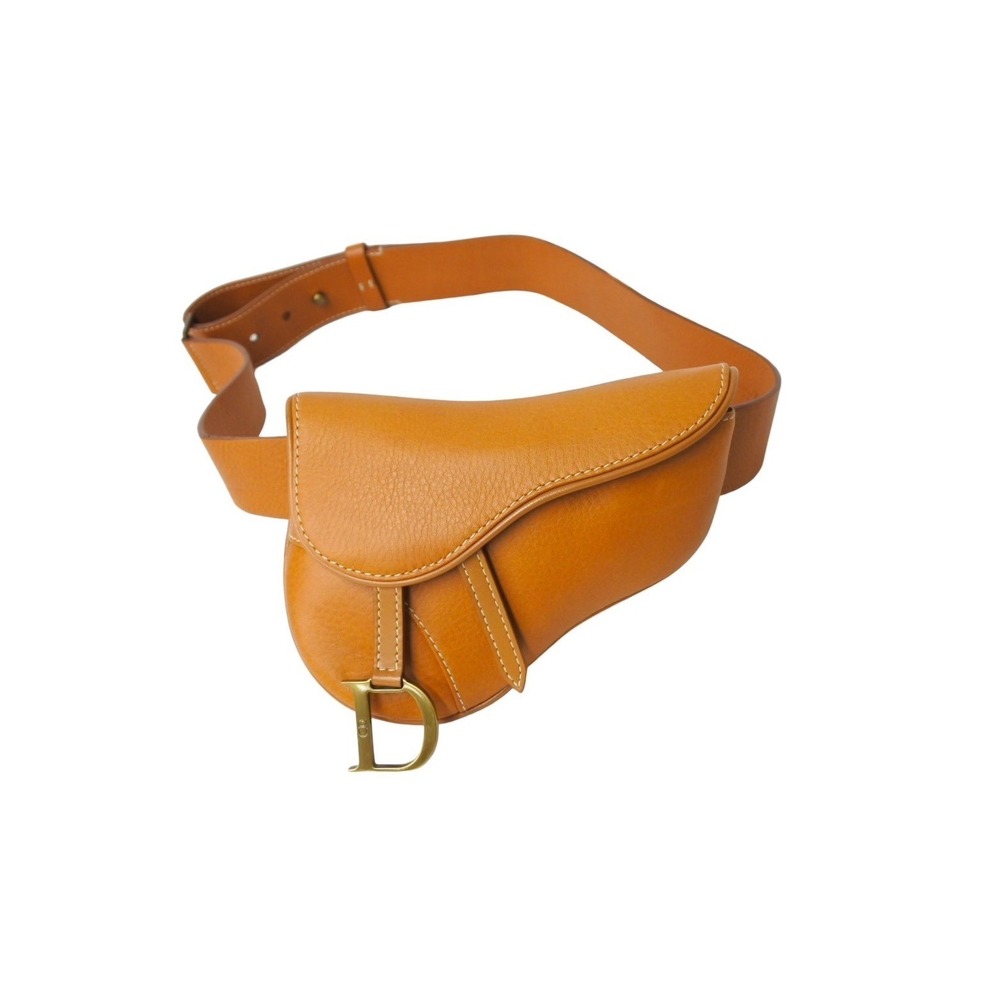Dior Bag Waist Calfskin Christian Belt Brown Saddle Pouch - Picture 2 of 8